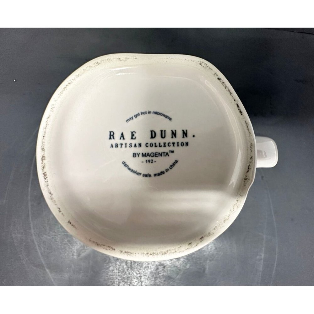 RAE DUNN CHEER White Coffee Mug Green LL Long Letter Red Interior Christmas - Picture 6 of 8